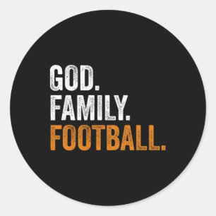 God Family Football Classic Round Sticker