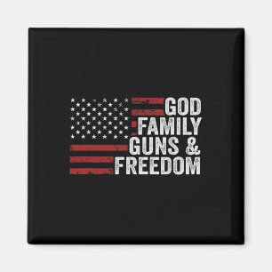 God Family Guns And Freedom - Pro Gun Christian Us Magnet