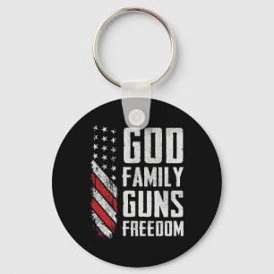 God Family Guns Freedom - Pro Gun Christian Usa Fl Key Ring