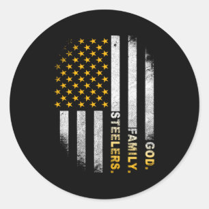 God Family Slers-Pro Us Flag Father'S Day Dad Classic Round Sticker