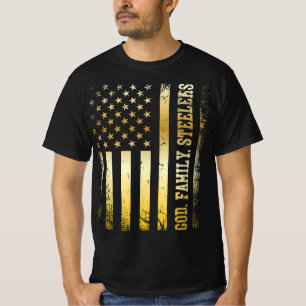 God Family Steelers Pro Us Flag Shirt Father's Day