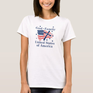 God Family USA Flag T-Shirt