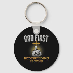 God First Bodybuilding Second Christian Gym Workou Key Ring
