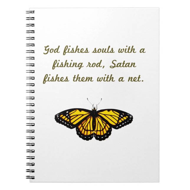 God Fishes Souls With A Fishing Rod Notebook (Front)