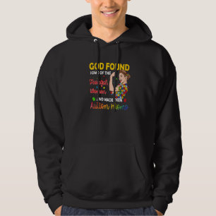 God Found Some Strongest Women Autism Awareness Mo Hoodie