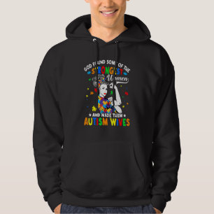 God Found Some Strongest Women Autism Awareness Wi Hoodie