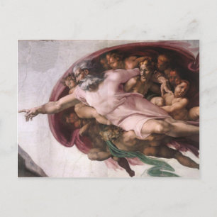 God from Creation of Adam in detail Postcard