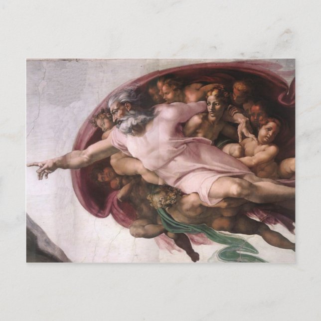 God from Creation of Adam in detail Postcard (Front)
