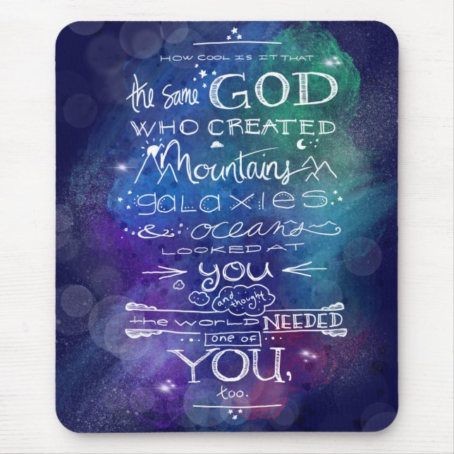 God galaxy quote astronomy christian gift mouse pad (Front)