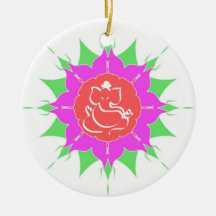 God Ganesha and flower - Ornament