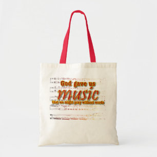 God gave us music tote bag