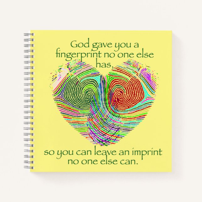 God Gave You A Fingerprint  Notebook (Front)