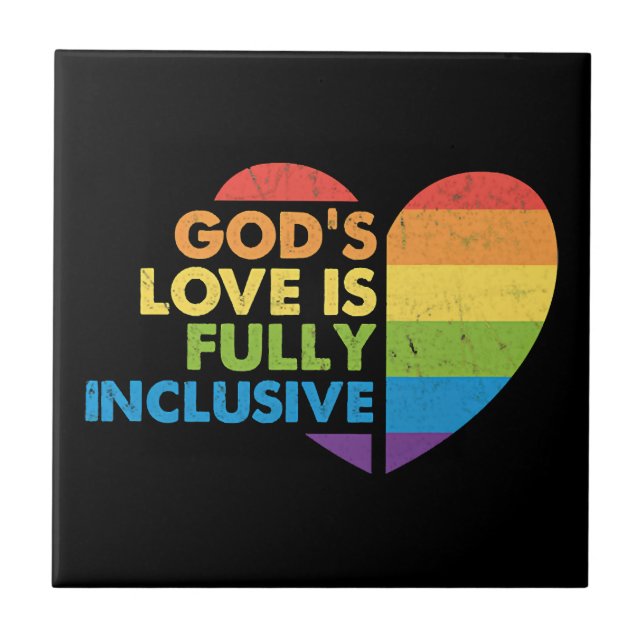 God Gay Christian Lgbt Ceramic Tile (Front)