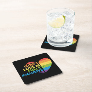 God Gay Christian Lgbt Square Paper Coaster