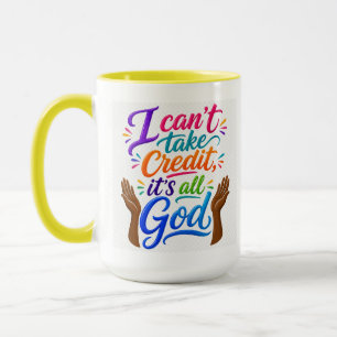 God gets the credit mug