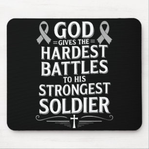 God Gives Hardest Battle Brain Scripture Design Mouse Pad