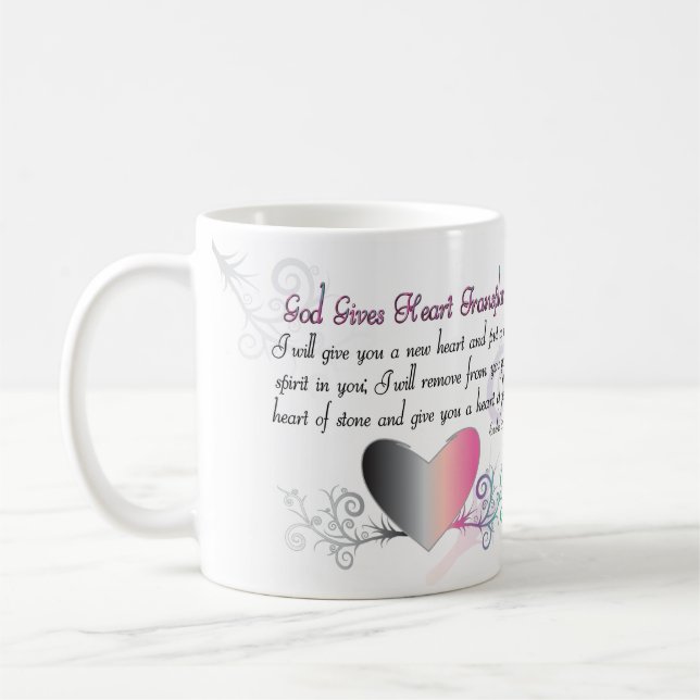 God Gives Heart Transplants Coffee Mug (Left)