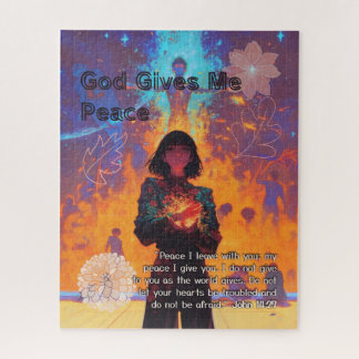 God Gives Me Peace - Christian Vintage Retro Anime Jigsaw Puzzle