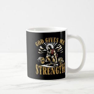 God Gives Me Strength Christian Gym Workout Motiva Coffee Mug