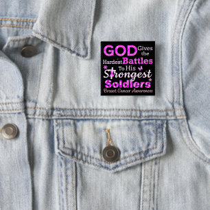 GOD Gives the Hardest Battles 15 Cm Square Badge