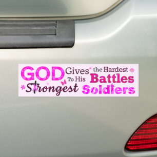 GOD Gives the Hardest Battles Bumper Sticker