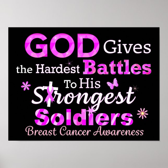 GOD Gives the Hardest Battles Poster (Front)