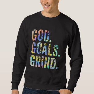 God Goals Grind Faith Christian Religious Vintage  Sweatshirt