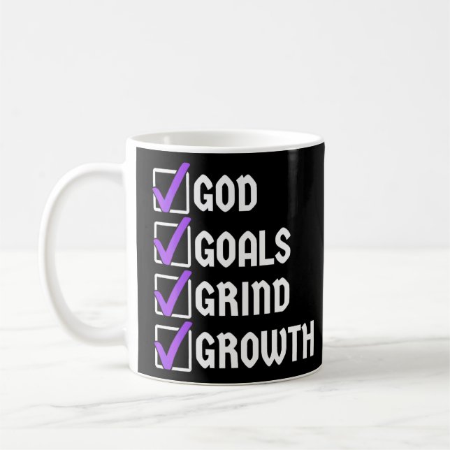 God Goals Grind Growth  Coffee Mug (Left)