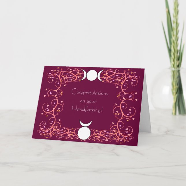 God & Goddess Wiccan Handfasting Congratulations Card (Front)