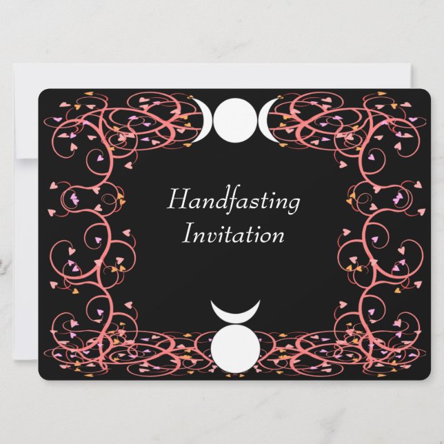 God & Goddess Wiccan Handfasting Invitation (Back)