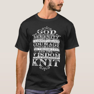God Grant Me Serenity Knit Prayer for Christians W T-Shirt