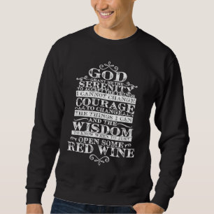 God Grant Me Serenity Wine Prayer for Christians M Sweatshirt