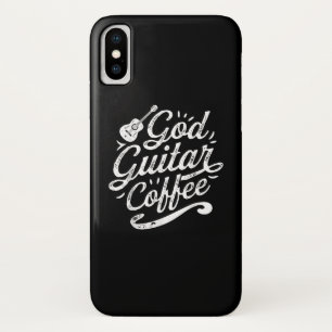 God Guitar Coffee Music Lover Funny Christian iPhone X Case