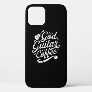 God Guitar Coffee Music Lover Funny Christian iPhone 12 Pro Case
