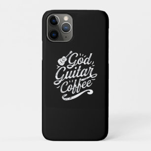 God Guitar Coffee Music Lover Funny Christian iPhone 11 Pro Case