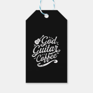 God Guitar Coffee Music Lover Funny Christian Gift Tags