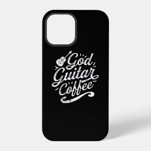 God Guitar Coffee Music Lover Funny Christian iPhone 12 Pro Case
