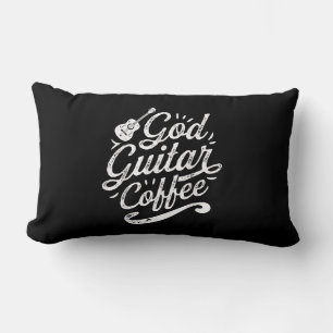 God Guitar Coffee Music Lover Funny Christian Lumbar Cushion