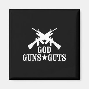 God Guns And Guts Merry Christmas Magnet