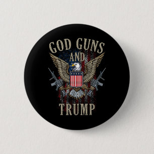 God Guns And Trump 2nd Amendment Flag Ar15 America 6 Cm Round Badge