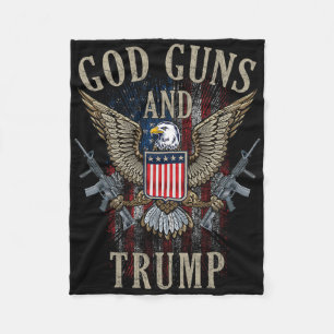God Guns And Trump 2nd Amendment Flag Ar15 America Fleece Blanket