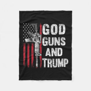 God Guns And Trump 2nd Amendment Flag Ar15 Fleece Blanket