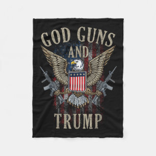 God Guns And Trump 2nd Amendment Flag Ar15 Fleece Blanket