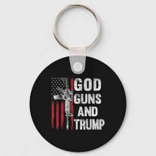 God Guns And Trump 2nd Amendment Flag Ar15 Key Ring