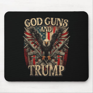 God Guns And Trump 2nd Amendment Flag Eagle Mouse Pad