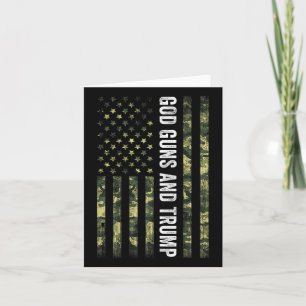 God Guns And Trump 2nd Amendment Usa Flag American Card