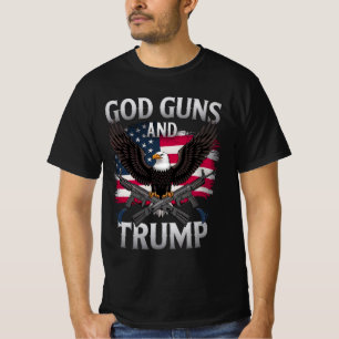 God Guns And Trump Eagle American Flag Vintage T-Shirt