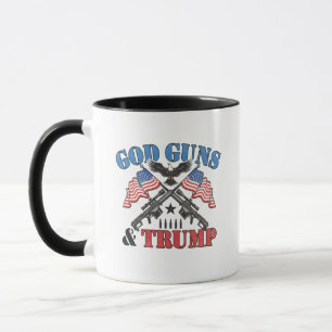 God Guns and Trump Patriotic Eagle and US flag Mug