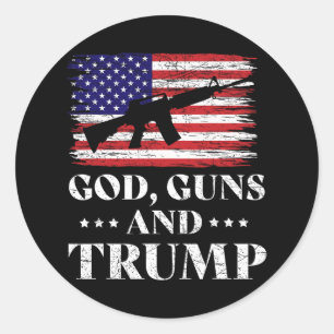 God Guns And Trump Shirt Classic Round Sticker
