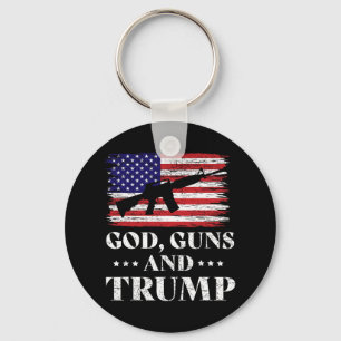 God Guns And Trump Shirt  Key Ring